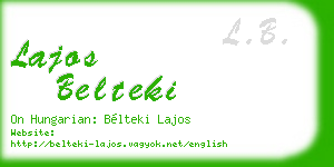 lajos belteki business card